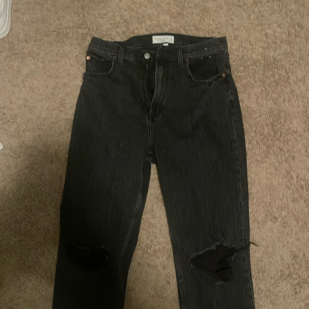 Abercrombie black jeans with holes